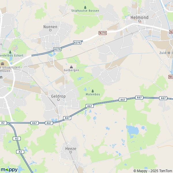La carte pour la ville de Geldrop-Mierlo 5641-5731