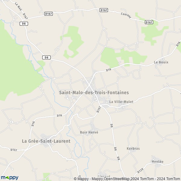La carte pour la ville de Saint-Malo-des-Trois-Fontaines 56490