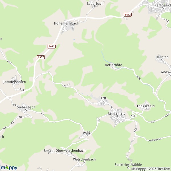 La carte pour la ville de 56729 Arft