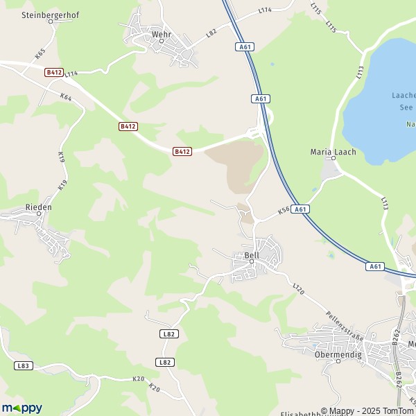 La carte pour la ville de 56745 Bell