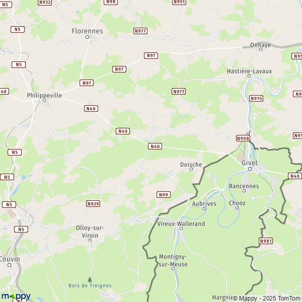 La carte pour la ville de 5680 Doische