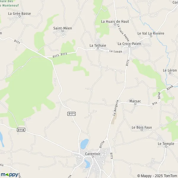 Carte Les Vignes, 56910 Carentoir