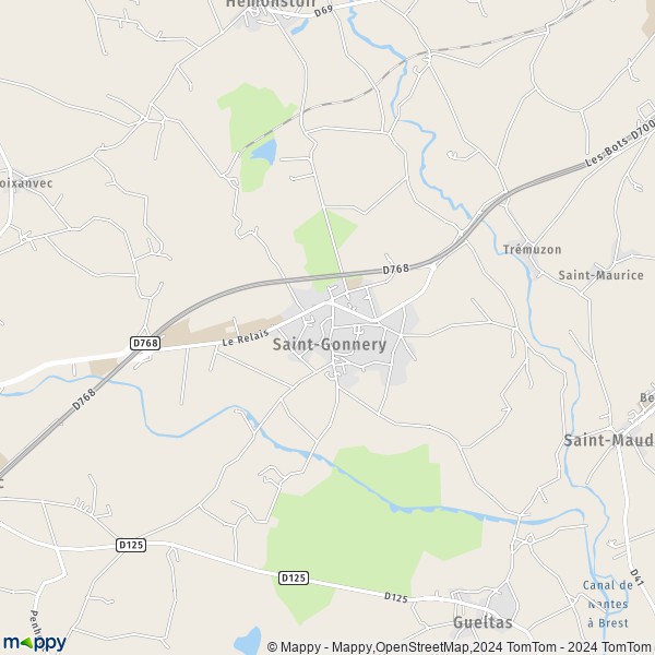 La carte pour la ville de Saint-Gonnery 56920