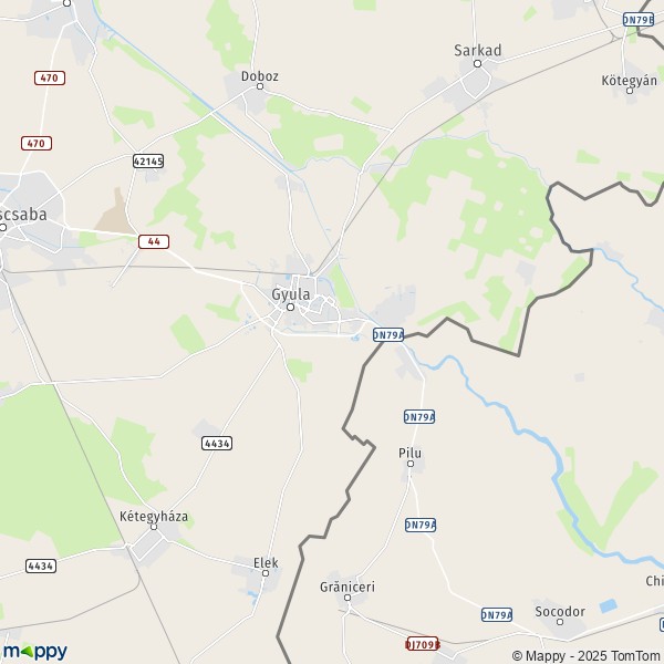 La carte pour la ville de Gyula 5700-5711