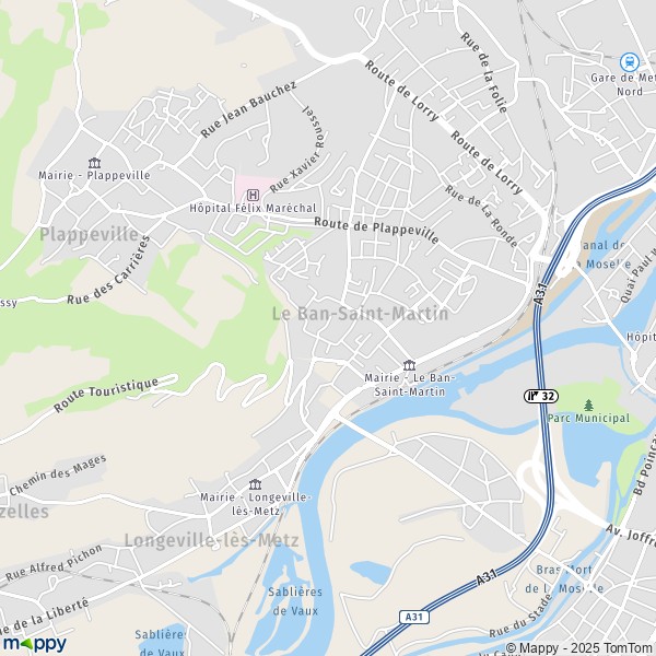 La carte pour la ville de Le Ban-Saint-Martin 57050