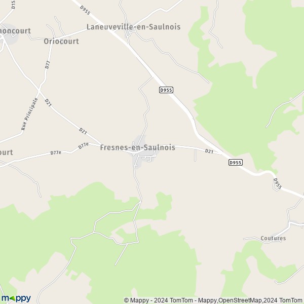 La carte pour la ville de Fresnes-en-Saulnois 57170