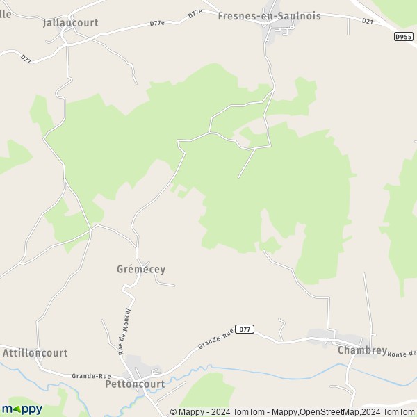 La carte pour la ville de Grémecey 57170
