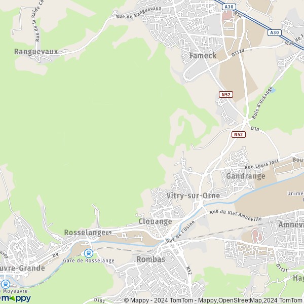 La carte pour la ville de Vitry-sur-Orne 57185