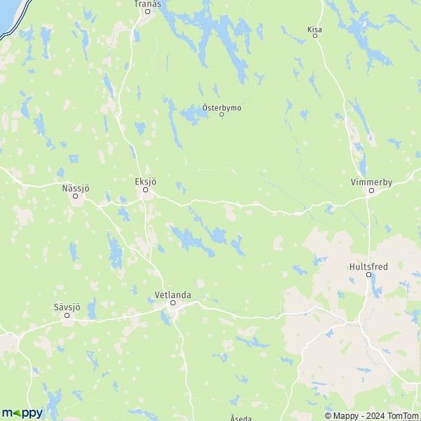 La carte pour la ville de Eksjö 57192-59898