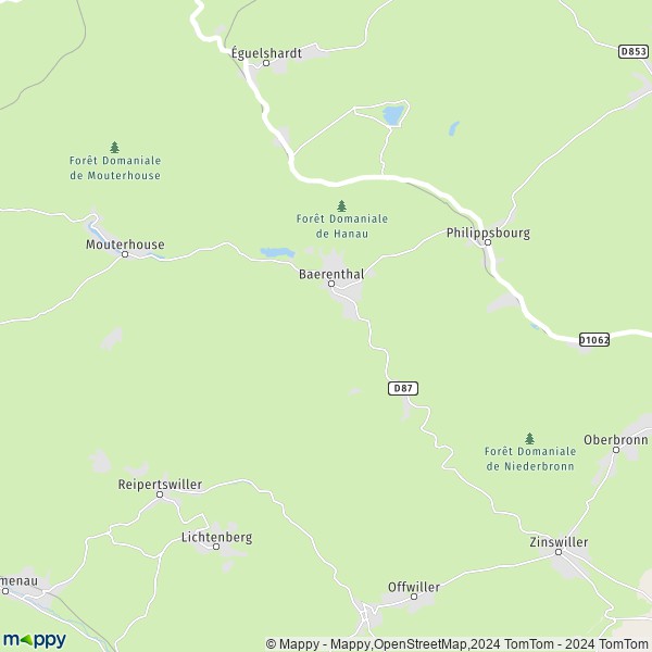 La carte pour la ville de Baerenthal 57230