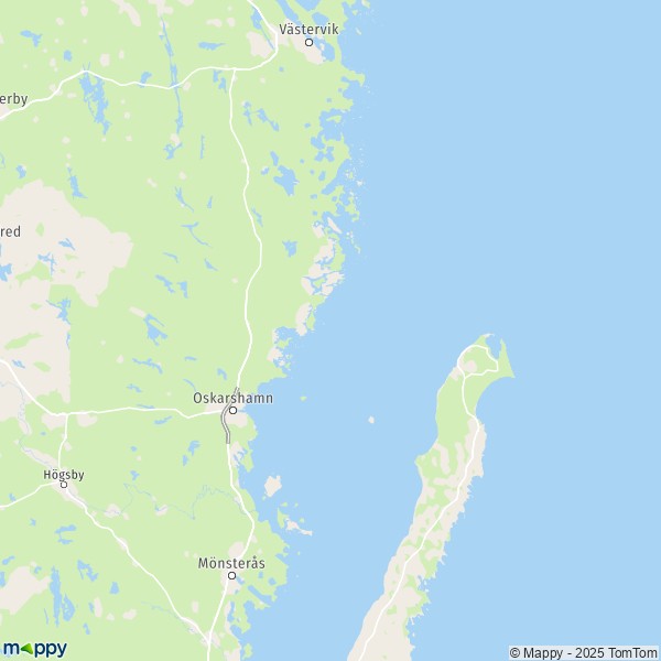 La carte pour la ville de Oskarshamn 57230-59896