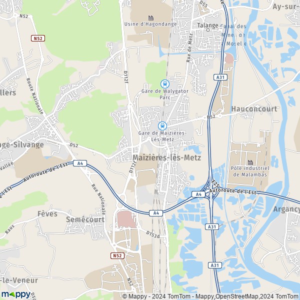 La carte pour la ville de Maizières-lès-Metz 57280