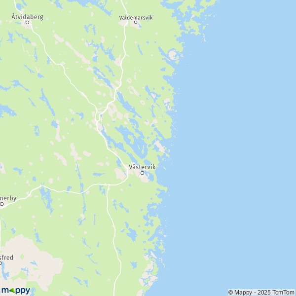 La carte pour la ville de Västervik 57296-61592