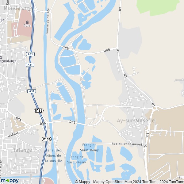 La carte pour la ville de Ay-sur-Moselle 57300