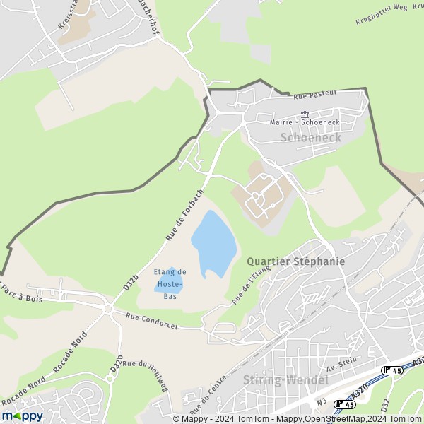 La carte pour la ville de Schoeneck 57350