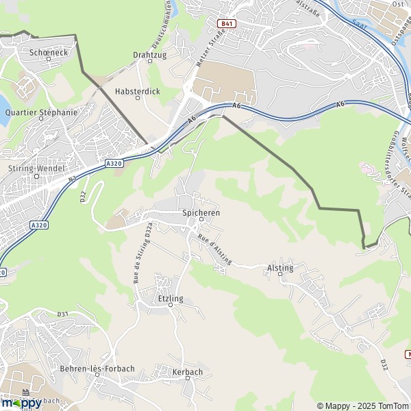 La carte pour la ville de Spicheren 57350