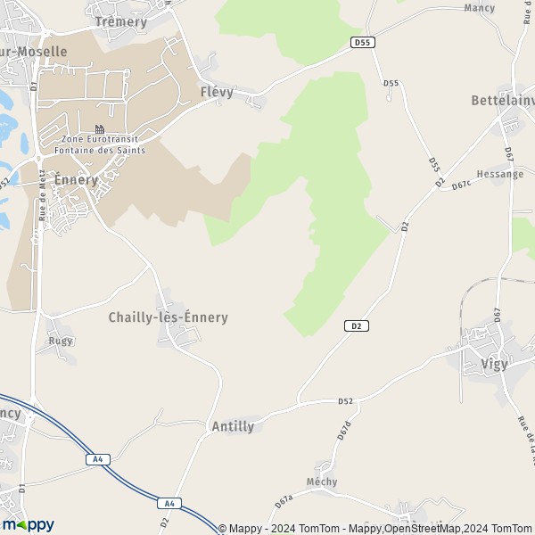La carte pour la ville de Chailly-lès-Énnery 57365