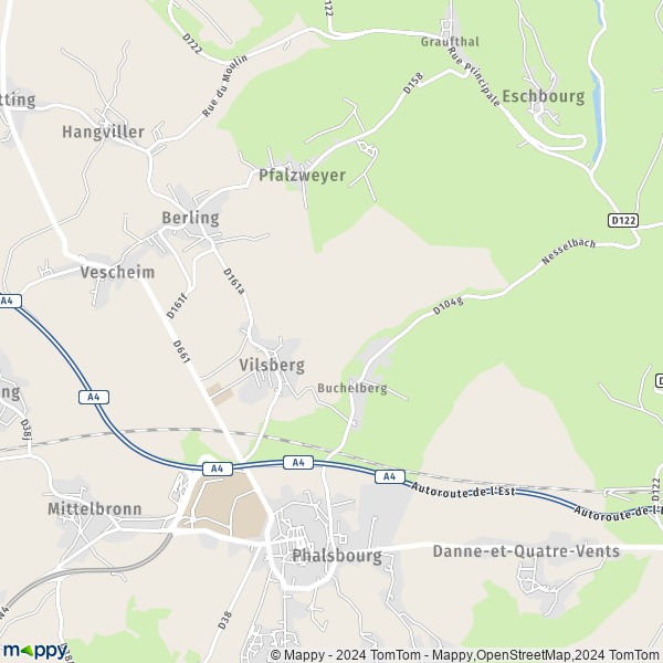 La carte pour la ville de Vilsberg 57370