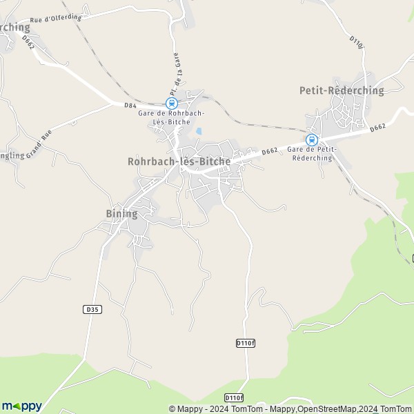 La carte pour la ville de Rohrbach-lès-Bitche 57410