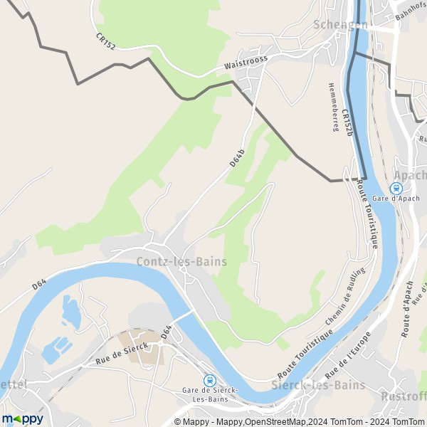 La carte pour la ville de Contz-les-Bains 57480