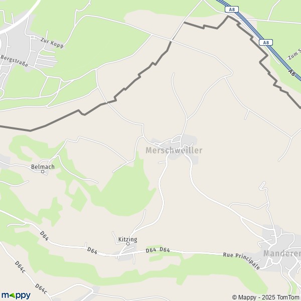 La carte pour la ville de Merschweiller 57480