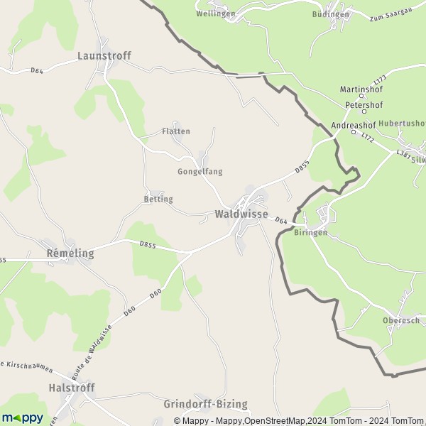 La carte pour la ville de Waldwisse 57480