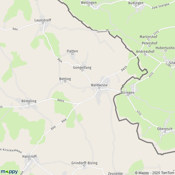 La carte pour la ville de Waldwisse 57480