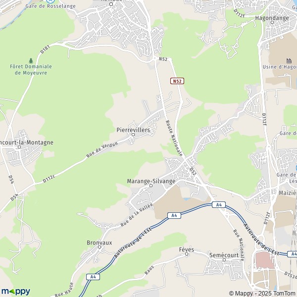Plan Marange-Silvange carte Marange-Silvange  57535  infos