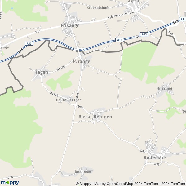 La carte pour la ville de Basse-Rentgen 57570