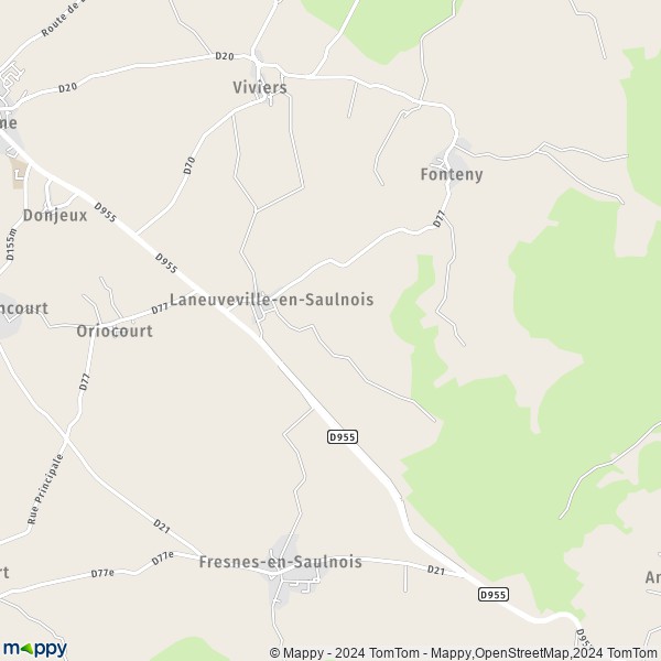 La carte pour la ville de Laneuveville-en-Saulnois 57590