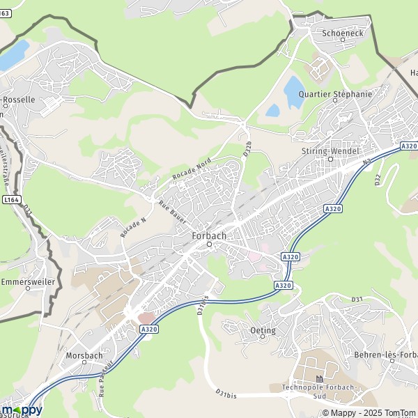 La carte pour la ville de Forbach 57600