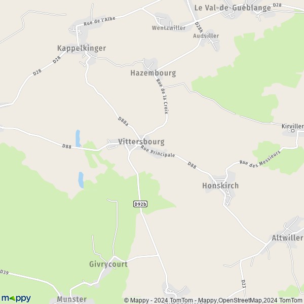 La carte pour la ville de Vittersbourg 57670