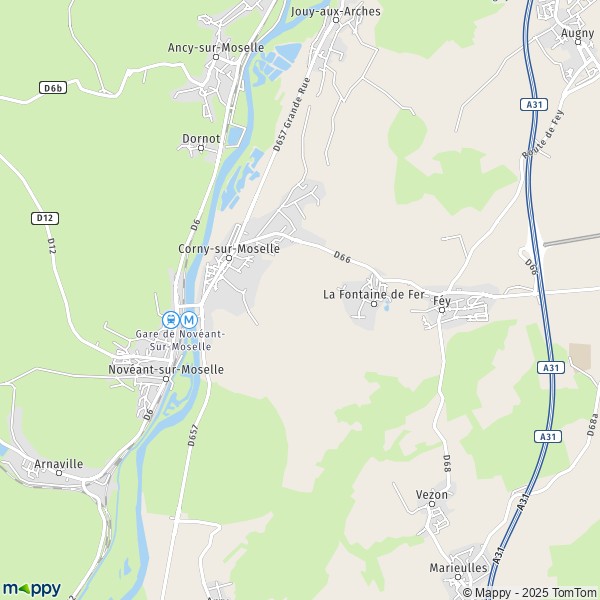 La carte pour la ville de Corny-sur-Moselle 57680