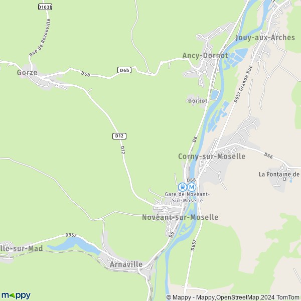 La carte pour la ville de Novéant-sur-Moselle 57680