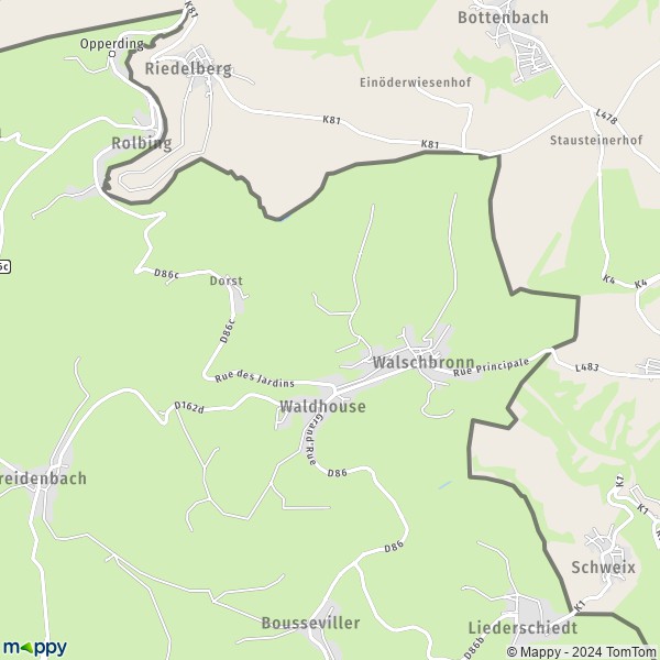 La carte pour la ville de Walschbronn 57720