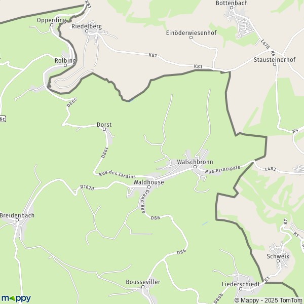 La carte pour la ville de Walschbronn 57720