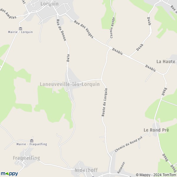 La carte pour la ville de Laneuveville-lès-Lorquin 57790