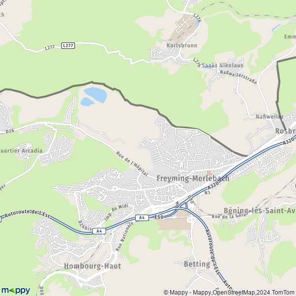 La carte pour la ville de Freyming-Merlebach 57800