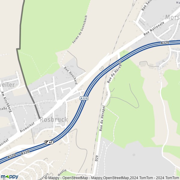La carte pour la ville de Rosbruck 57800