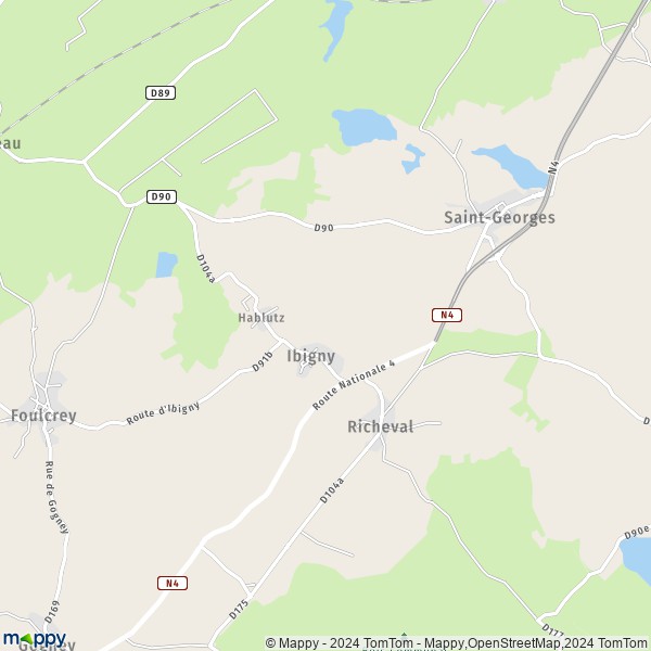 La carte pour la ville de Ibigny 57830