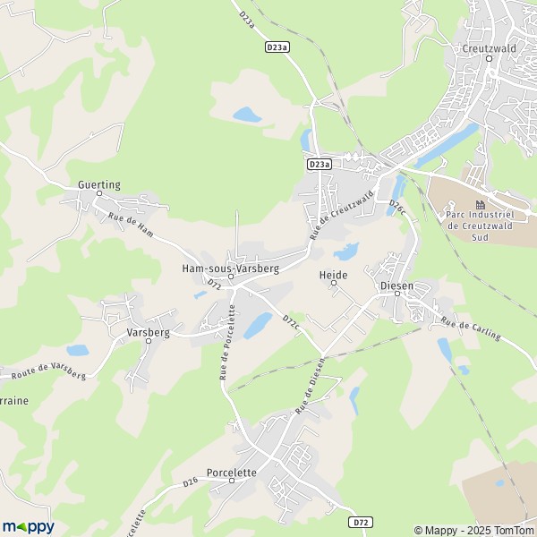 La carte pour la ville de Ham-sous-Varsberg 57880