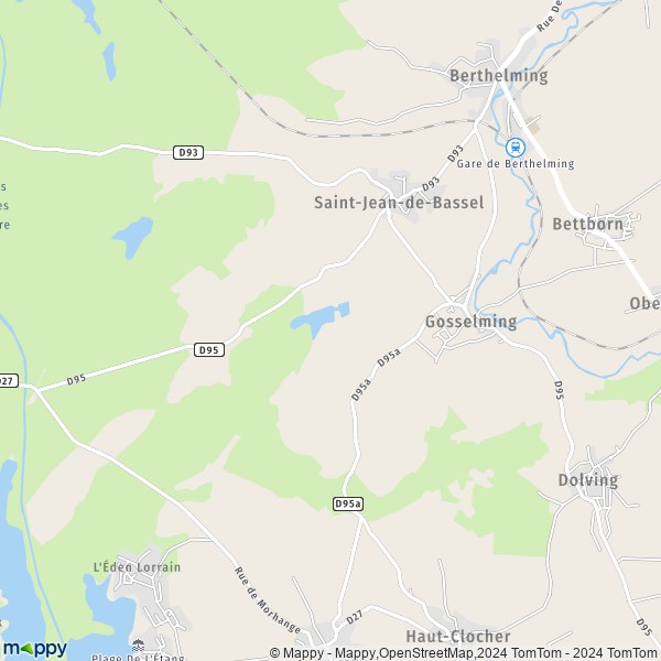 La carte pour la ville de Gosselming 57930