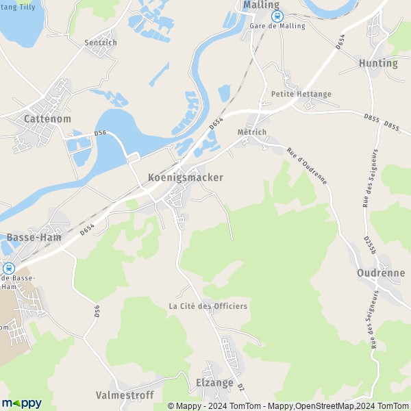 La carte pour la ville de Koenigsmacker 57970