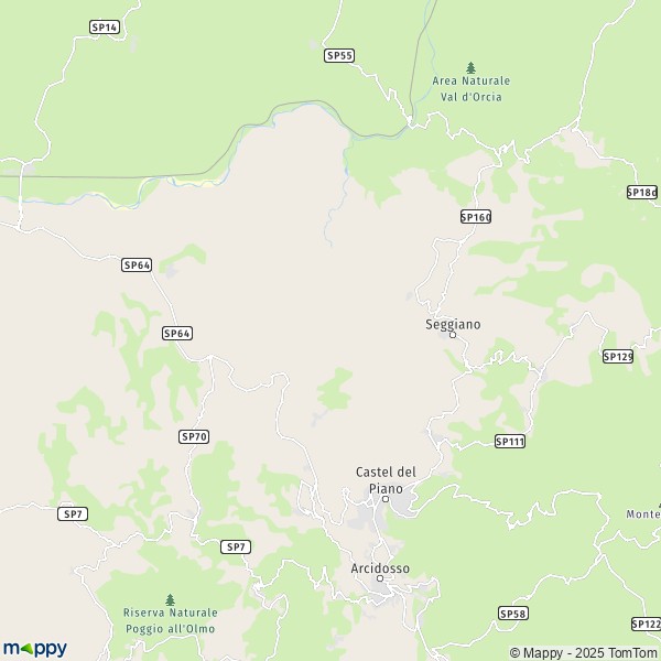 La carte pour la ville de Castel del Piano 58033