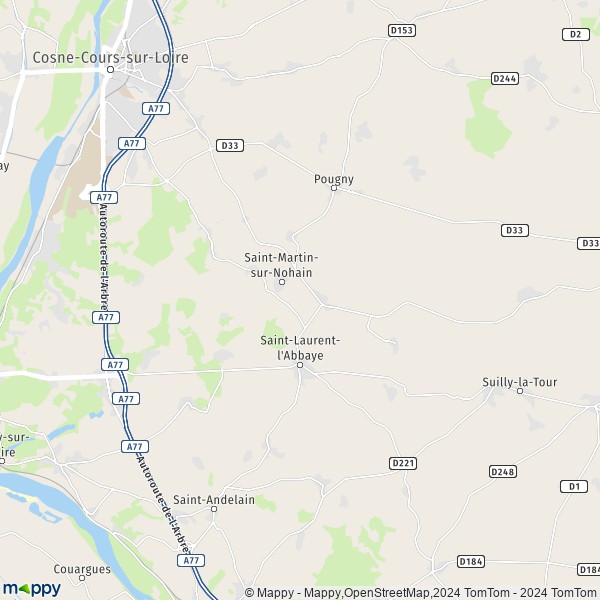 La carte pour la ville de Saint-Martin-sur-Nohain 58150