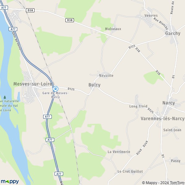 La carte pour la ville de Bulcy 58400