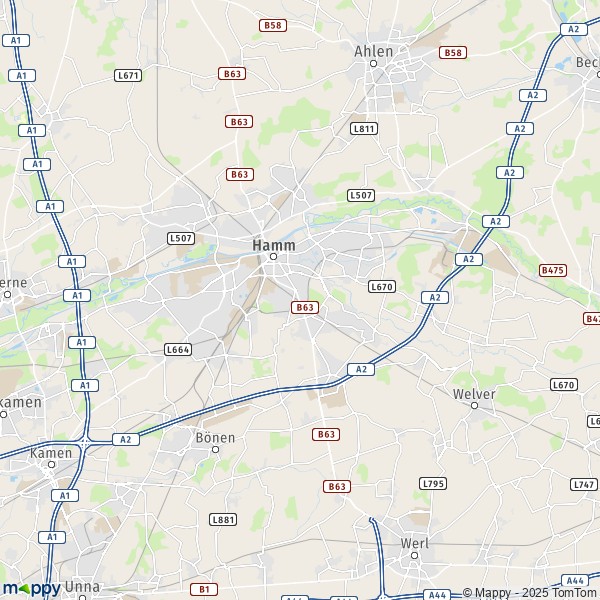 La carte pour la ville de 59063-59077 Hamm