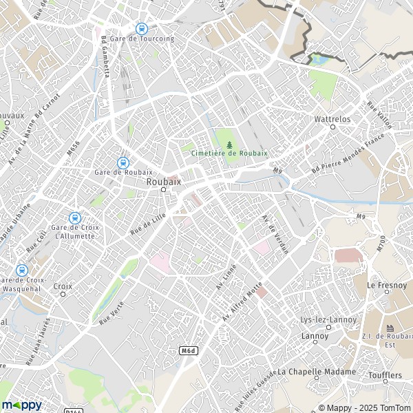 La carte pour la ville de Roubaix 59100