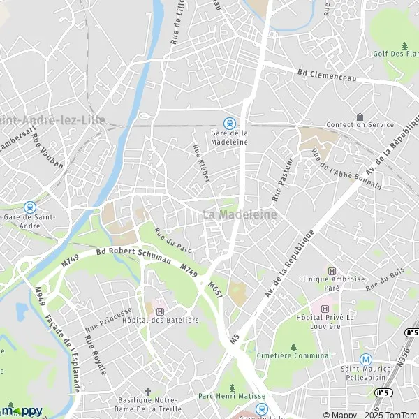 Plan La Madeleine carte de La Madeleine (59110) et infos pratiques