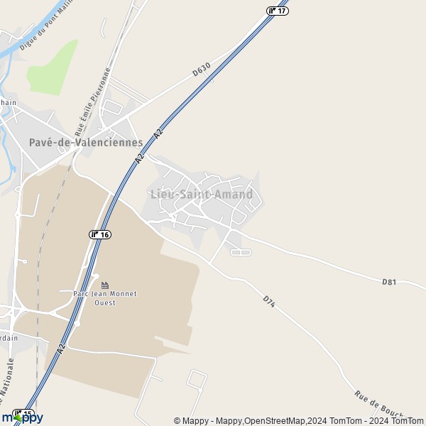 La carte pour la ville de Lieu-Saint-Amand 59111